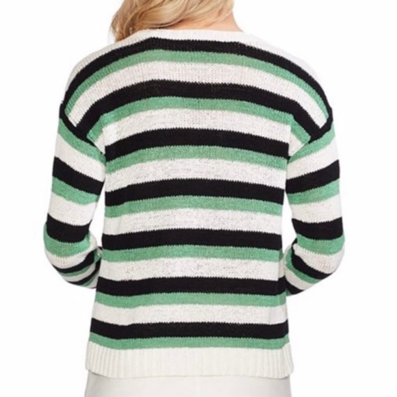 NET Vince Camuto Striped Sweater Preppy Nautical Casual - Picture 2 of 9